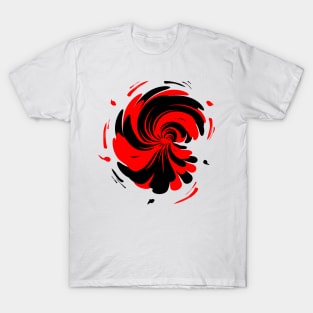 Spiral geometric red and black T-Shirt